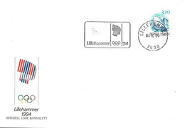 Norge Norway 1990 Olympic Games Lillehammer  Officiell IOOC Cover  - Lillehammer '94- 5.10.90 - Lettres & Documents