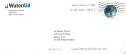 UNITED STATES - 2015- STAMP LABEL  COVER TO DUBAI. - Lettres & Documents