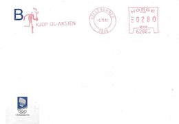 Norge Norway 1992 Olympic Games  Lillehammer Text In Cancellation "kjøp OL-aksjen  6.10.92 - Briefe U. Dokumente