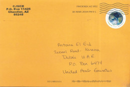 UNITED STATES - 2014- STAMP  COVER TO DUBAI. - Cartas & Documentos