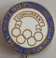 Olympics ST. MORITZ 1928  Olympic Games   PIN A12/1 - Jeux Olympiques