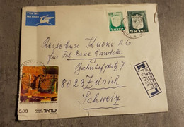 ISRAEL REGISTERED LETTER ENVELOPPE COVER CIRCULED SEND TO ZURICH - Luftpost