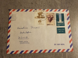 ISRAEL AIR MAIL ENVELOPPE LETTER COVER CIRCULED SEND TO ZURICH - Airmail