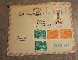 ISRAEL AIR MAIL ENVELOPPE LETTER COVER CIRCULED SEND TO SUISSE - Aéreo