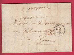 GUERRE 1870 ANTIBES ALPES MARITIMES PP ROUGE 23.01.1871 27EME REGIMENT DE LIGNE LETTRE COVER - Guerre De 1870