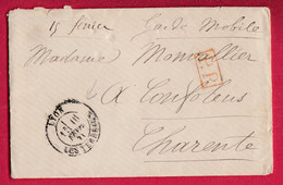 GUERRE 1870 GARDE MOBILE LYON RHONE POUR CONFOLENS CHARENTE 10 FEVRIER 1871 LETTRE COVER - Oorlog 1870