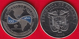 Panama Cuarto (1/4) Balboa 2016 "Canal 100 Year Ann." (6th Coin) Colored UNC - Panamá