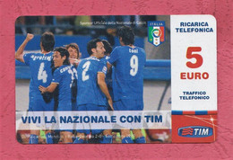 Italia Rep, Italy- Vivi La Nazionale Con TIM-Qualificazione Mondiali Italia Vs Georgia- Used Top Up Card 5 Euro, - [2] Sim Cards, Prepaid & Refills