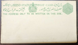 India, Jind / Jhind State, Postal Card, Mint Inde As Scan - Jhind