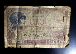 A7  FRANCE   BILLETS DU MONDE     BANKNOTES  5 FRANCS 1939 - Autres & Non Classés