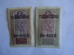 NIGER FRANCE  COLONIES  MLN 2 STAMPS 1921 CAMELS - Sonstige & Ohne Zuordnung