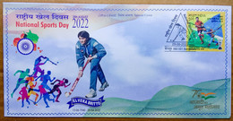 INDIA 2022 NATIONAL SPORTS DAY, WOMEN'S HOCKEY, ELVERA BRITTO, HOCKEY PLAYER.....SPECIAL COVER - Hockey (sur Gazon)