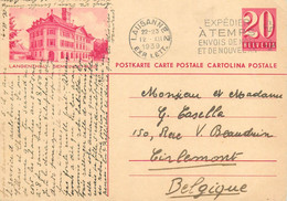 Switzerland Suisse Schweiz Ganzsache Entier Postal Helvetia 20c Postal Stationery - Langenthal Gemeindehaus 1939 - Langenthal