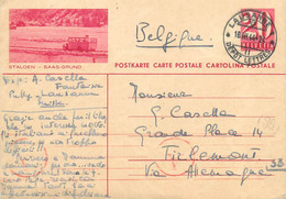 Switzerland Suisse Schweiz Ganzsache Entier Postal Helvetia 20c Postal Stationery - Stalden Saas-Grund 1944 - Saas-Grund