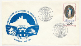 Enveloppe Affr. 2,20 Fraternité - Oblit. Temporaire Cinquantenaire Bataillon De Marins Pompiers - Marseille - Juin 1989 - Bolli Commemorativi