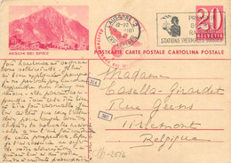 Switzerland Suisse Entier Postal Helvetia 20c Postal Stationery Aeschi Bei Spiez - Tirlemont Via Allemagne 1941 - Aeschi Bei Spiez