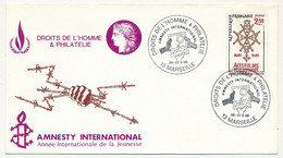 Enveloppe Affr. 2,50 Accueil Huguenots - Obl Temp. Droits De L'Homme Et Philatélie -Amnesty International Marseille 1985 - Commemorative Postmarks