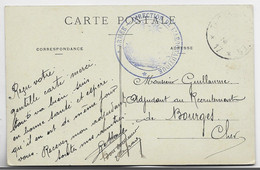 MEURTHE CARTE + CACHET DEESSE ASSISE ARMEE DIRECTION DE L'AERONAUTIQUE POUR BOURGES CHER - Andere & Zonder Classificatie