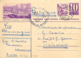 Switzerland Suisse Schweiz Entier Postal Helvetia 10c Postal Stationery Mogelsberg Tirlemont Via Allemagne 1940 - Mogelsberg