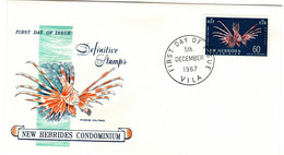 New Hebrides 1967 Definitive 60c Pterois Volitans, First Day Cover - FDC