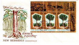 New Hebrides 1969 Timber Industry, First Day Cover - FDC