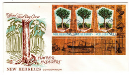 New Hebrides 1969 Timber Industry, First Day Cover - FDC