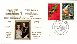 New Hebrides 1974  Royal Visit   First Day Cover - FDC