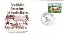 New Hebrides 1975  Definitive Charolais Bull,  First Day Cover - FDC