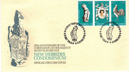 New Hebrides French  1978 25th Anniversary Of Coronation  First Day Cover - FDC