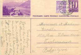 Switzerland Suisse Schweiz Entier Postal Helvetia 10c Postal Stationery Orselina Madonna Del Sasso 1938 - Orselina