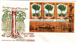 New Hebrides French 1969 Timber Industry, First Day Cover - FDC