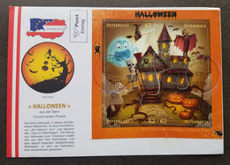 Austria Cartoon Animation Halloween 2013 Spider Bat Dracula Ghost Skeleton Monster Witch (FDC) *puzzle *odd *unusual - Lettres & Documents