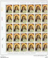 REPUBBLICA:  1966  GIOTTO  -  £. 40  POLICROMO  FGL. 50  N. -  SASS. 1031 - Ganze Bögen