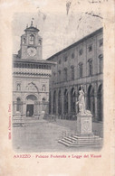 AREZZO - CARTOLINA FP SPEDITA NEL 1906 - PALAZZO FRATERNITA' - LOGGIA DEL VASARI - ANIMATA - Arezzo