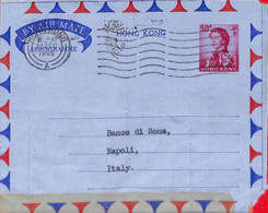 Aa6791 - HONG KONG - POSTAL HISTORY - Stationery AEROGRAMME  To ITALY  1965 - Enteros Postales