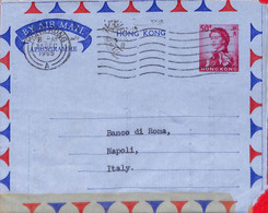 Aa6791 - HONG KONG - POSTAL HISTORY - Stationery AEROGRAMME  To ITALY  1965 - Postwaardestukken