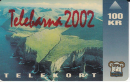 TARJETA DE LAS ISLAS FAROE DE 100 KR DE UN PAISAJE (TELEBARNA 2002) - Färöer I.