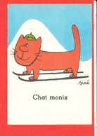 CHAT MONIX Cp Illustrée Par Siné          Format 15 Cm X 10.5 Cm - Sine