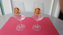 Nov22     92400 B    Deux Verres à Pied Portait  De Napoléon - Gläser