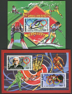 DJIBOUTI 2 Blocs Spéciaux COTE 32 € N° 636 + 638 Et 637 MNH ** Année Préolympique Pre-Olympic SEOUL CALGARY. TB/VG - Ete 1988: Séoul