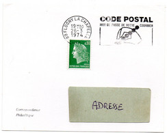 YONNE - Dépt N° 89 = FLOGNY La CHAPELLE 1974 =  FLAMME à DROITE =  SECAP Illustrée ' CODE POSTAL / Mot Passe' - Codice Postale