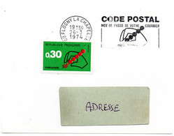 YONNE - Dépt N° 89 = FLOGNY La CHAPELLE 1974 =  FLAMME à DROITE CONCORDANTE = SECAP Illustrée ' CODE POSTAL / Mot Passe' - Codice Postale