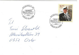 Norway 1997  Cover With Cancellled Norwex 97 - Airmail Day, Mi 1244 King   21.4.97 - Brieven En Documenten