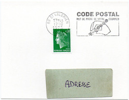YONNE - Dépt N° 89 = ST VALERIEN 1973 =  FLAMME à DROITE =  SECAP Illustrée ' CODE POSTAL / Mot Passe' - Code Postal