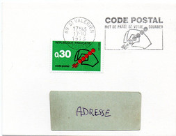 YONNE - Dépt N° 89 = ST VALERIEN 1973 =  FLAMME à DROITE CONCORDANTE = SECAP Illustrée ' CODE POSTAL / Mot Passe' - Codice Postale