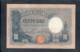 100 LIRE AZZURRINO DECRETO 08 08 1926 R3 RRR Biglietto Restaurato Fori Otturati LOTTO 1735 - 100 Liras