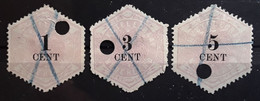NEDERLAND PAYS BAS NETHERLANDS 1877 RIJKSTELEGRAAF , Telegraphe, Yvert No 1,2,3, 1, C ,3 C, 5 C Lilas, Obl TB - Telegraph