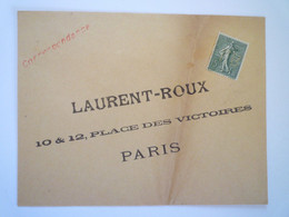 2022 - 4070  LAURENT-ROUX  -  Enveloppe Avec Timbre Perforé  LR   XXX - Covers & Documents