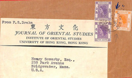 Aa6817 - HONG KONG - POSTAL HISTORY - CUT OUT From SAI YUNG PUN To The USA  1955 - Covers & Documents