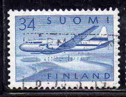 SUOMI FINLAND FINLANDIA FINLANDE 1958 AIR POST MAIL AIRMAIL CONVAIR OVER LAKES 34m USED USATO OBLITERE' - Usados